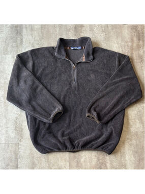Vintage Nautica Deep Pile Fleece Quarter Zip Sweater Mens XL Made in USA